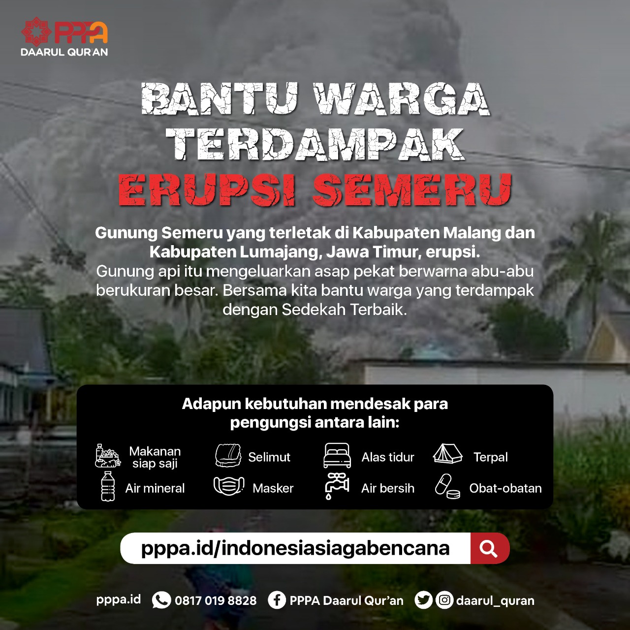 Bantu Warga Terdampak Erupsi Semeru 